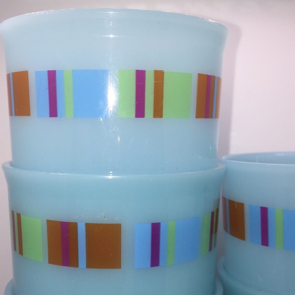 7 Tupperware 5107 Turquoise Blue Vintage Tall Tumblers Drinking Glasses Vintage - Picture 7 of 7